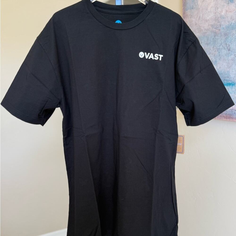 NEW Vast Black Men’s Short Sleeve Crew Neck Tee Shirt Cotton XL Logo